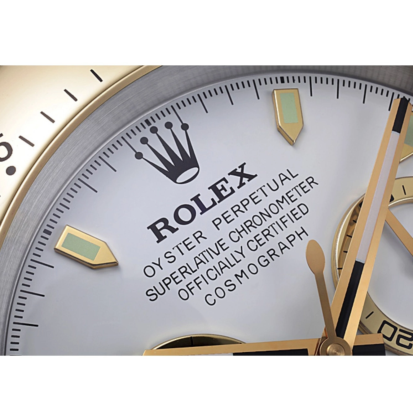 Aaa replica watch Wall Gold-White Rolex 621911 Clock Daytona Cosmograph 0802
